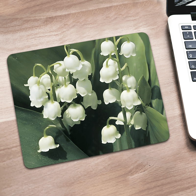

Beautiful Lilies Of The Valley Pattern Square Mouse Pad Hd E-sports Office Desk Mat Keyboard Pad Natural Rubber Non-slip Computer Mouse Mat 35.4x15.7inch As Gift For Friends