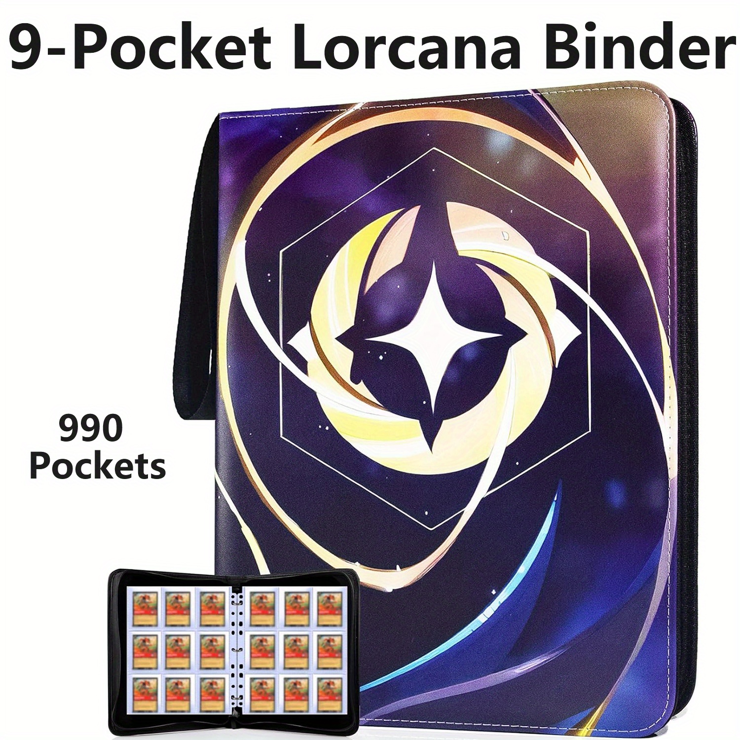 

game Changer" -compatible 9-pocket Premium Binder With 990 Slots & 55 Sleeves - Durable Eva Collectible Card Holder For Sports Cards And Tcgs, Ideal For Ages 14+