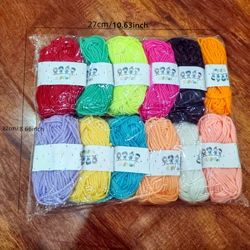 

12pcs Assorted Color Yarn Balls Set - Suitable For Diy Crafts, Garment Sewing, And Hand-knitted Scarves And Hats