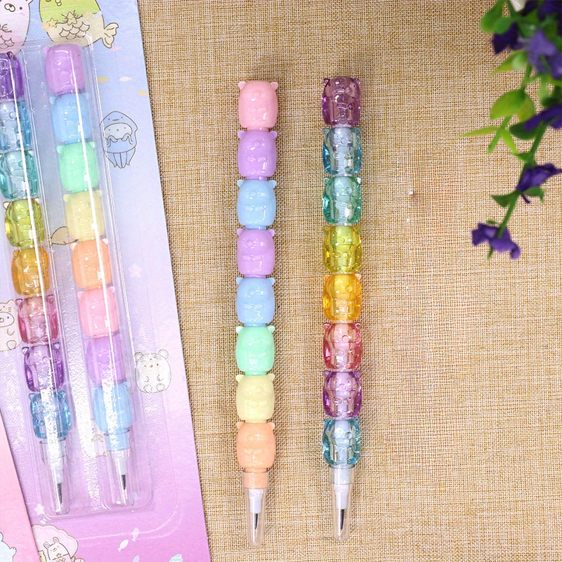 Creative Building Block Pencils - No-sharpen, Multi-functional 2mm Lead, Hb Grade, Durable Plastic - Office Use