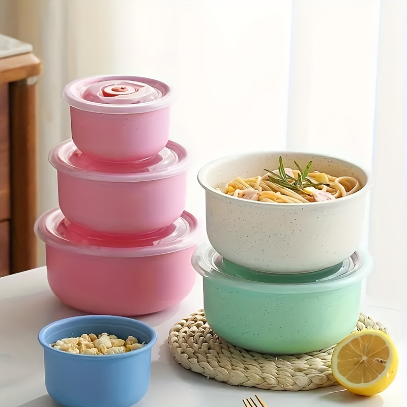 

3pcs/set Fresh-keeping Food Bowls, Food Containers, Portable For School, Camping, Picnic & Beach, Restaurant Kitchen Supplies