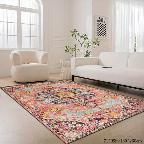 Classic Pattern Rug, Boho Style Carpet, Area Rug, Outdoor Rug, Suitable For Dining Room, Cafe, Living Room, Bedroom, Balcony, Machine Washable, Indoor Outdoor Rug For Hotel