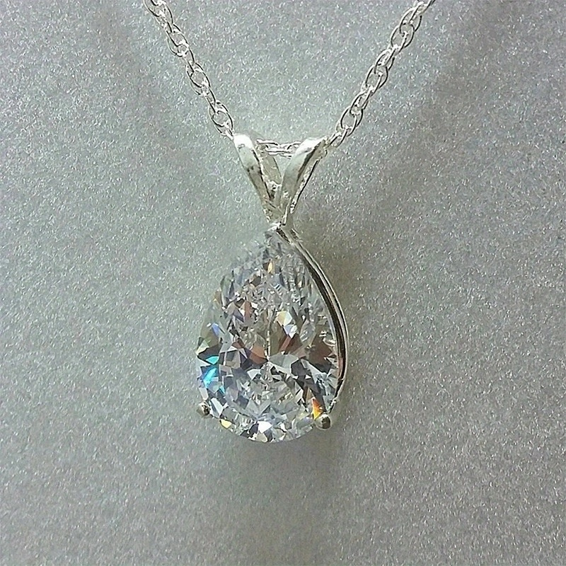 

Teardrop Shaped Artificial Gemstone Zircon Pendant Necklace Elegant Light Luxury Wedding Proposal Party Banquet Style Jewelry