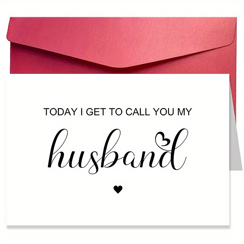 

1pc, Funny Creative Greeting Card Wedding Day Card For Groom From Bride, Husband Wedding Day Card, Husband Vow Card, Groom Gift From Bride, Today I Get To Call You My Husband Card