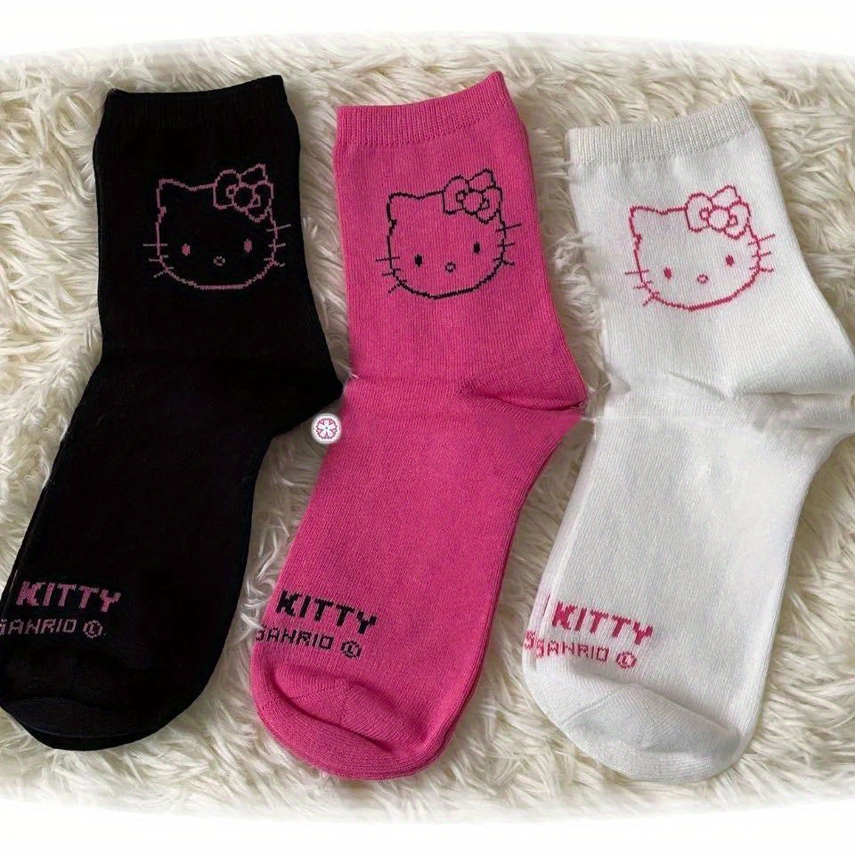 

Cartoon Hello Kitty Socks, Cute Japanese Style Mid Tube Socks, Women's Stockings & Hosiery