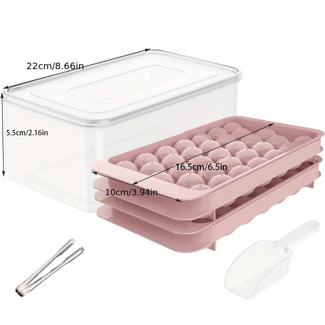 1pc silicone   tray 33 grids food grade round sphere shape kitchen tool accessory for perfectly shaped   details 9