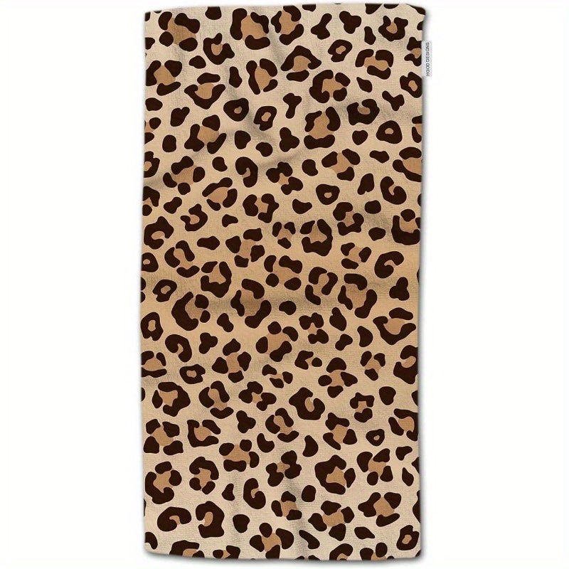 

1pc, Dish Towel, Contemporary Style Polyester Leopard Printed Multifunctional Tea Towel, Usable As Napkin And Dining Mat, Ideal For Home, Kitchen, Bathroom