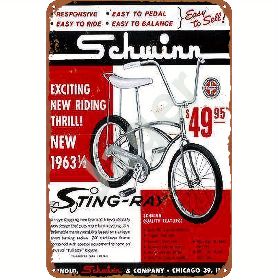 

1pc Vintage Bicycle Aluminum Metal Sign, 8x12 Inches (20x30cm), Retro Schwinn Bike Theme, Classic Collectible Wall Art, Nostalgic Home Bar & Cafe Decor, Farmhouse Kitchen Display