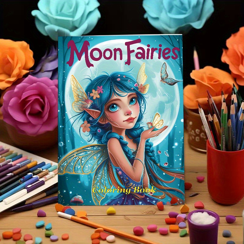 

1pc Moon Fairy Coloring Book With Innovative Upgrade, Thickened Paper, 22 Pages, Holiday Birthday Party Gifts