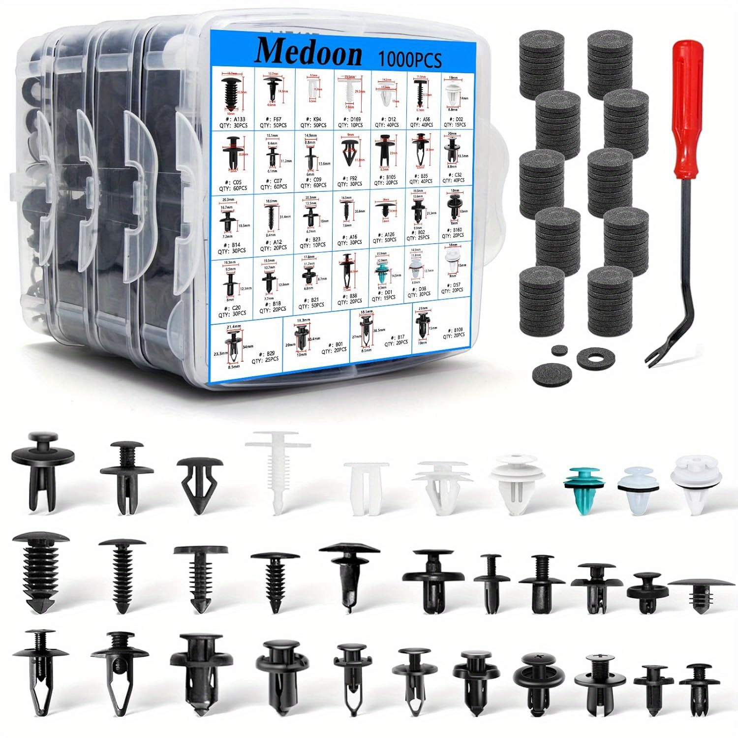 

1101pcs Car Retainer Clips Auto Fasteners Push Trim Clips Pin Rivet Bumper Kit