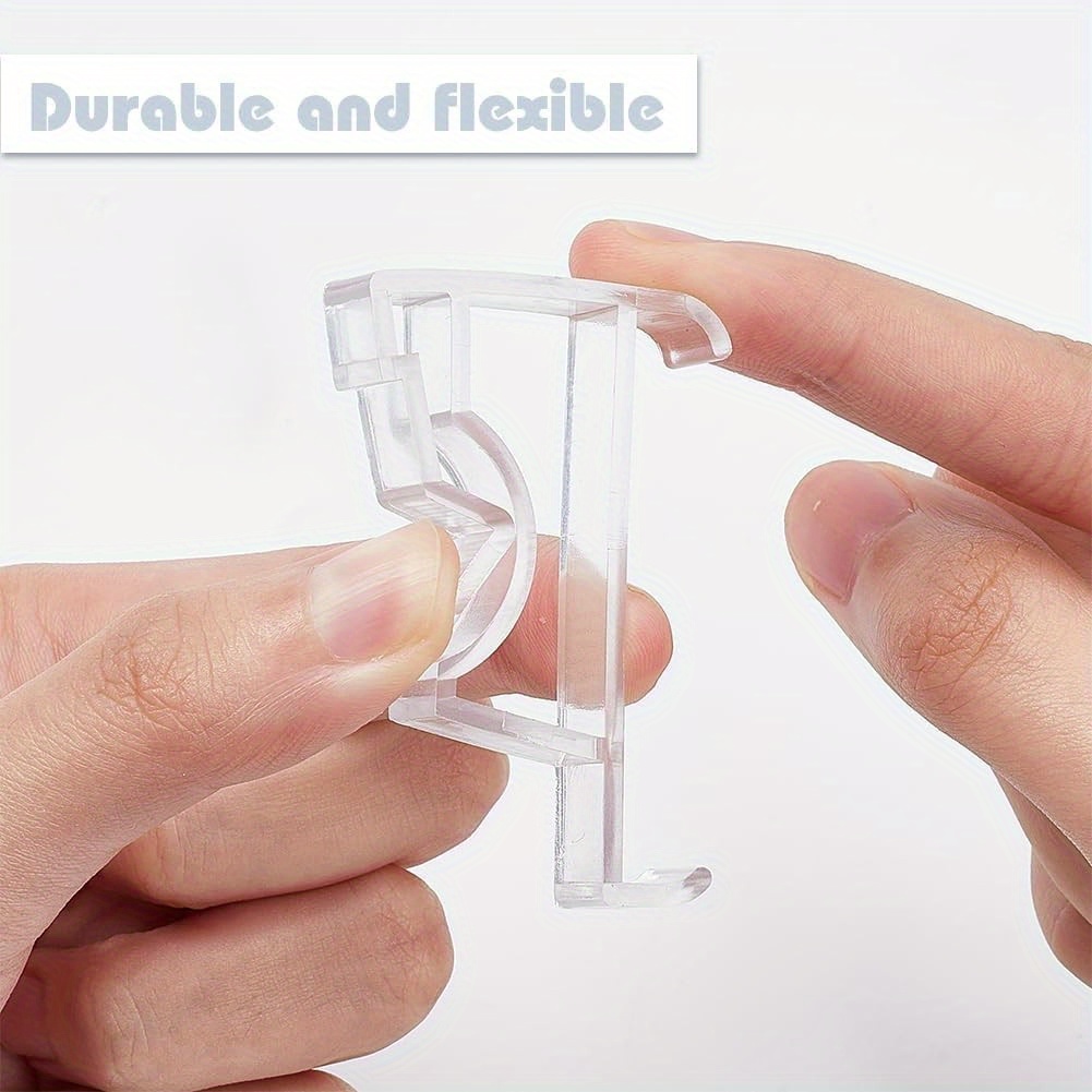 Petersty 12-Pack Clear Plastic Valance Clips For Window Blinds - 2.5 Inch Tall Valance Retainer Holders, Invisible Installation