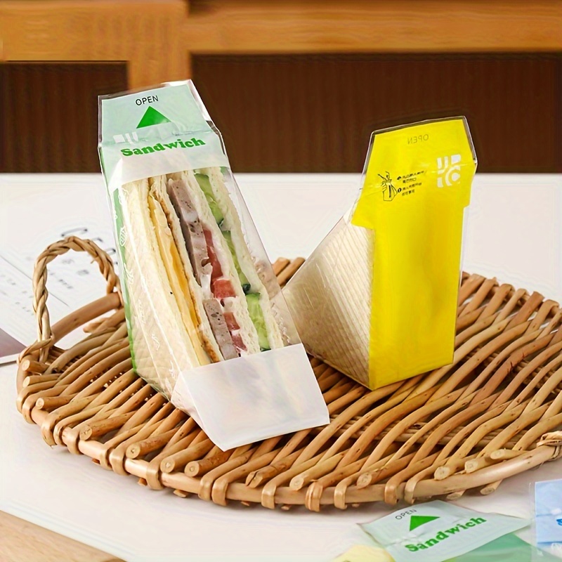 

100pcs, Disposable Sandwich Wrapping Bag, Triangle Cake And Bread Bag, Indoor Outdoor Baking Accessories
