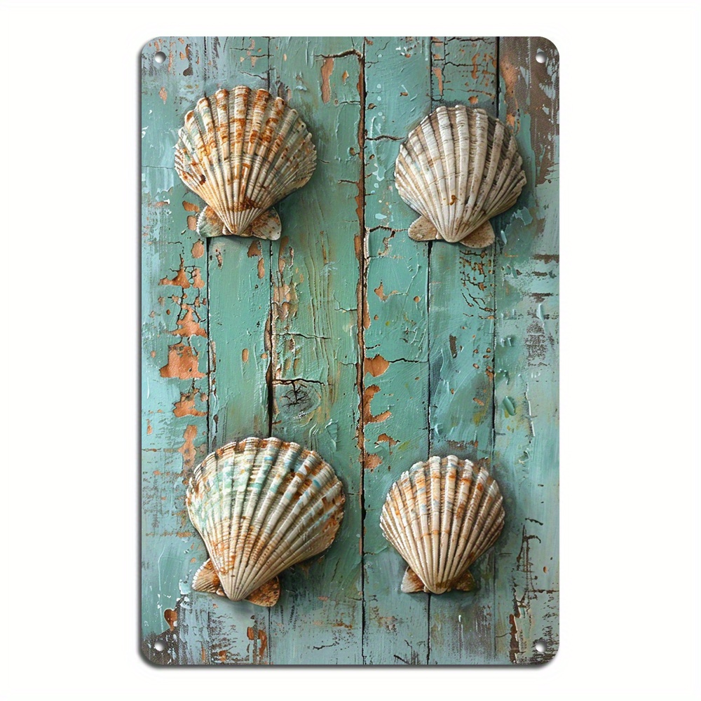 Seashells Vintage Metal Tin Sign Wall Decor Signs Room Decor - Temu