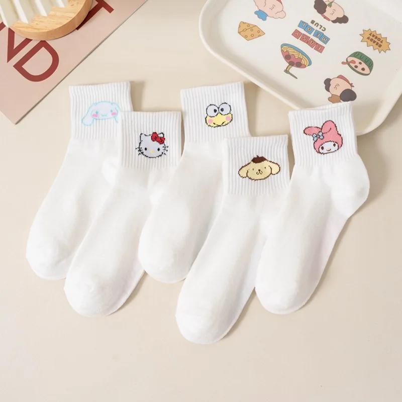 

Kawaii Hello Kitty Socks, Y2k Cute & Sweet Japanese Style Mid Tube Socks, Women's Stockings & Hosiery