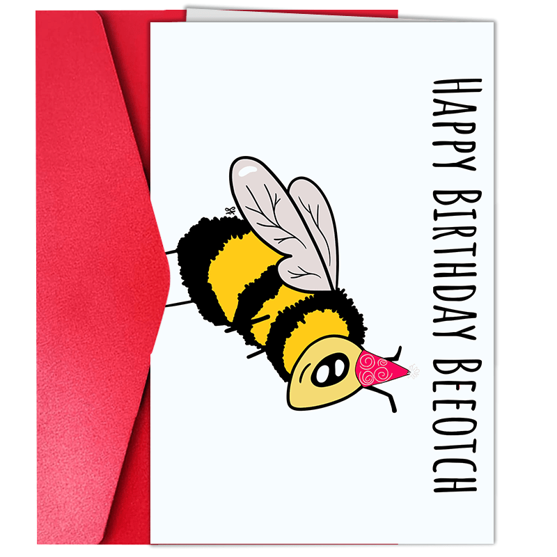 

1pc Fun Greeting Cards, Gifts For Family And Friends, Happy Birthday Beeotch