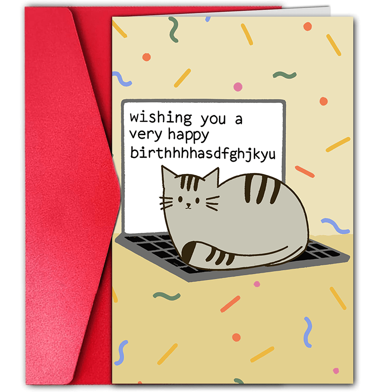 

1pc Birthday Cards, Fun And Creative, As Gifts For Family And Friends Cat Sarcastic Card, Cat Lover, Pet