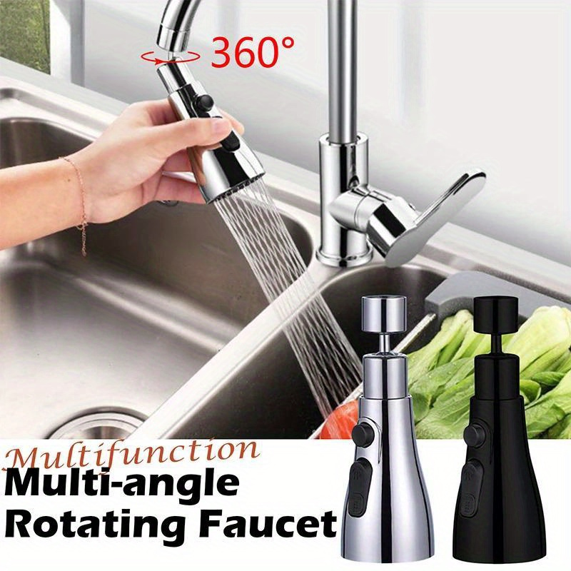 1pc multipurpose kitchen faucet extender 360 universal rotate sprinkler   outlet   and 20 to 24mm diameter mount adapters multifunctional universal rotating faucet with scraping and washing water outlet details 3