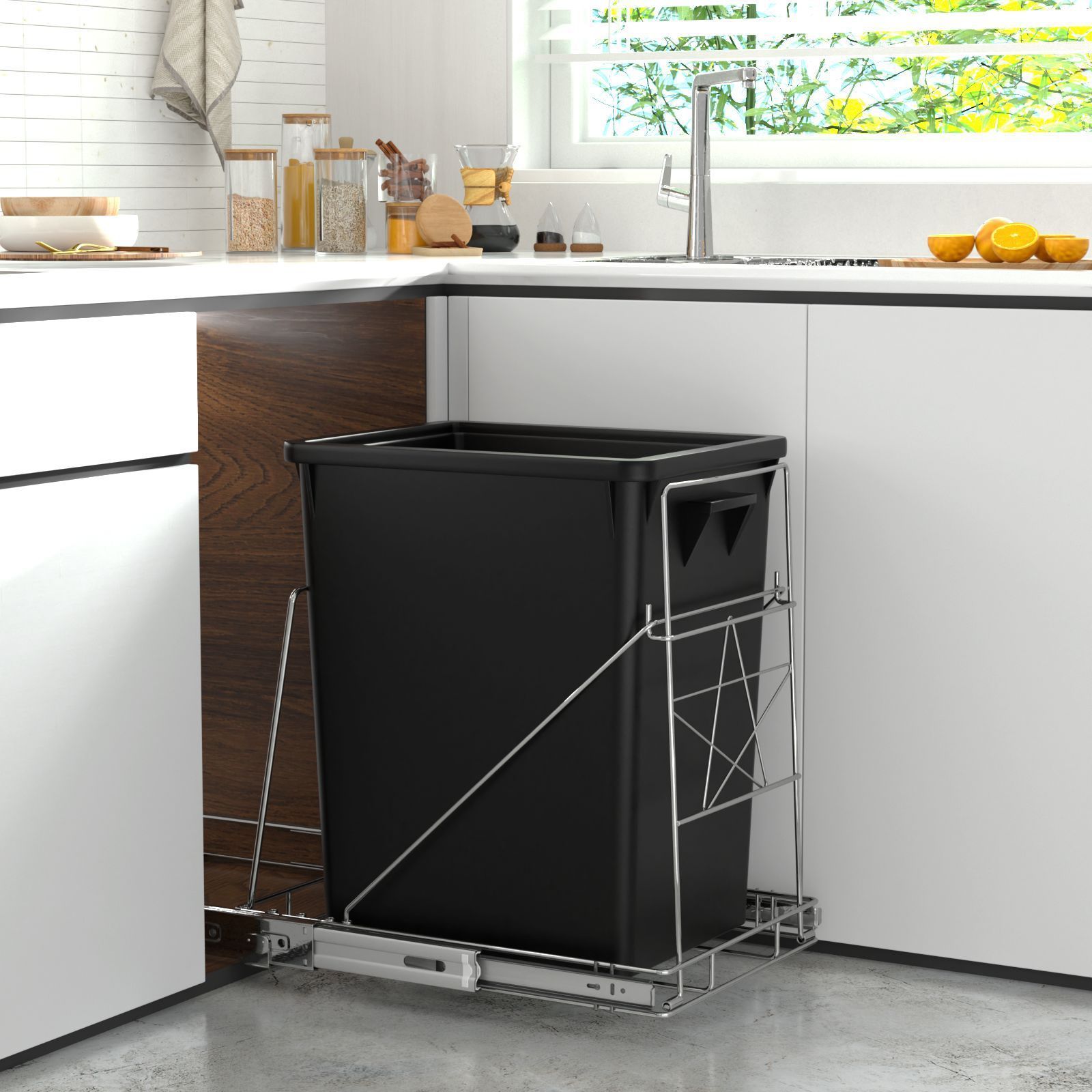 Basura Extraible Contenedor De Basura Para Cocina Cubo Extraíble