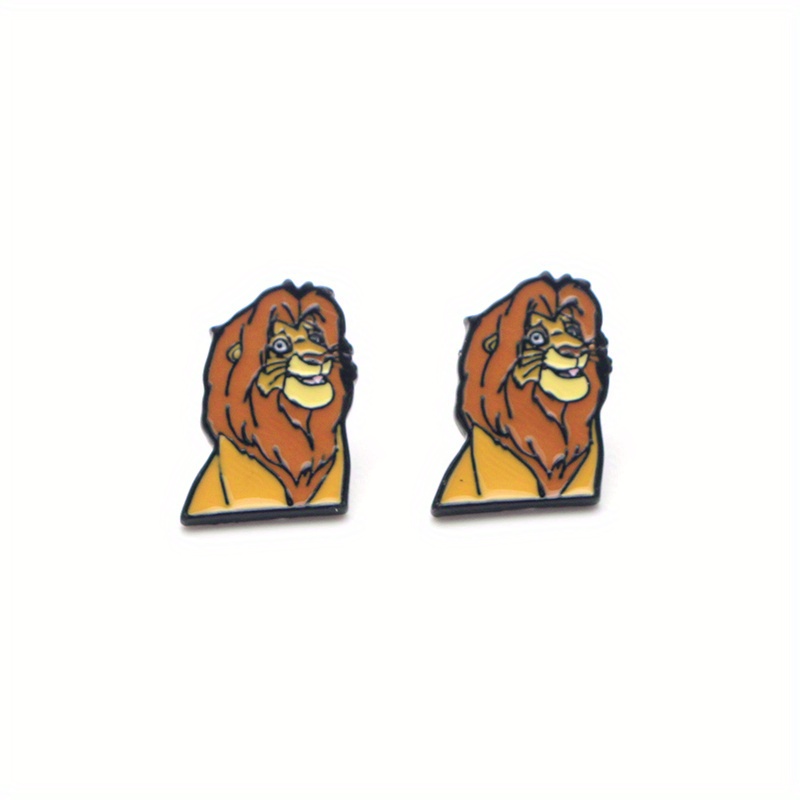 

Set Of 3 Pairs, Licensed Cartoon Animal Ear Studs, Cute Fashion Jewelry Earrings For Women And Friends, Ideal Best Friend Gifts, Featuring Lion, , And Cub Designs