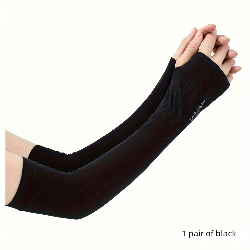 1 Pair Unisex Nylon Fingerless Sun Protection Sleeves, Anti-skid Summer 