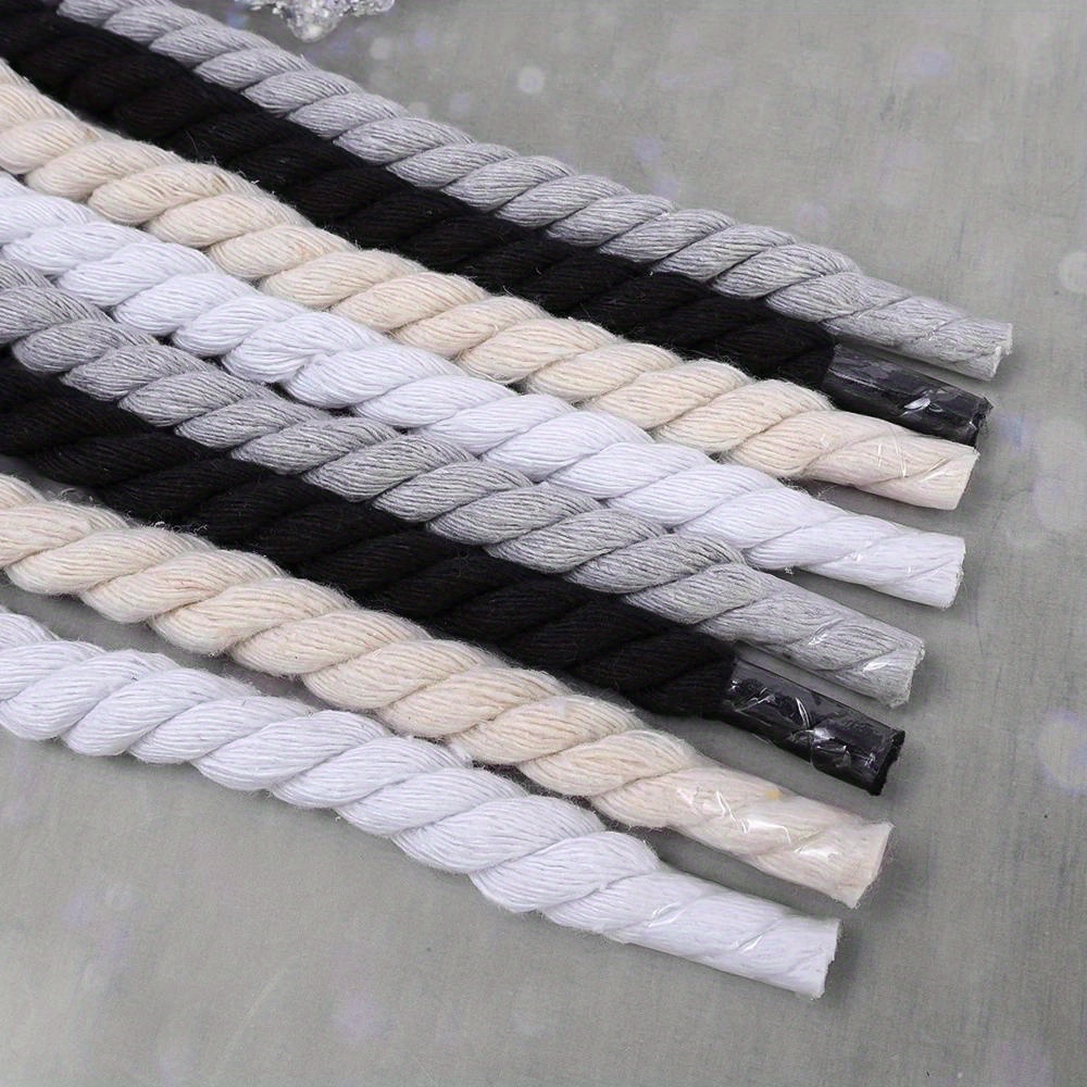 1pair Handwoven Cotton Hemp Rope Shoelaces, Thickened Shoelaces For Canvas Shoes, Bold Twisted Thread Weaving Shoelaces For Sports Shoes
