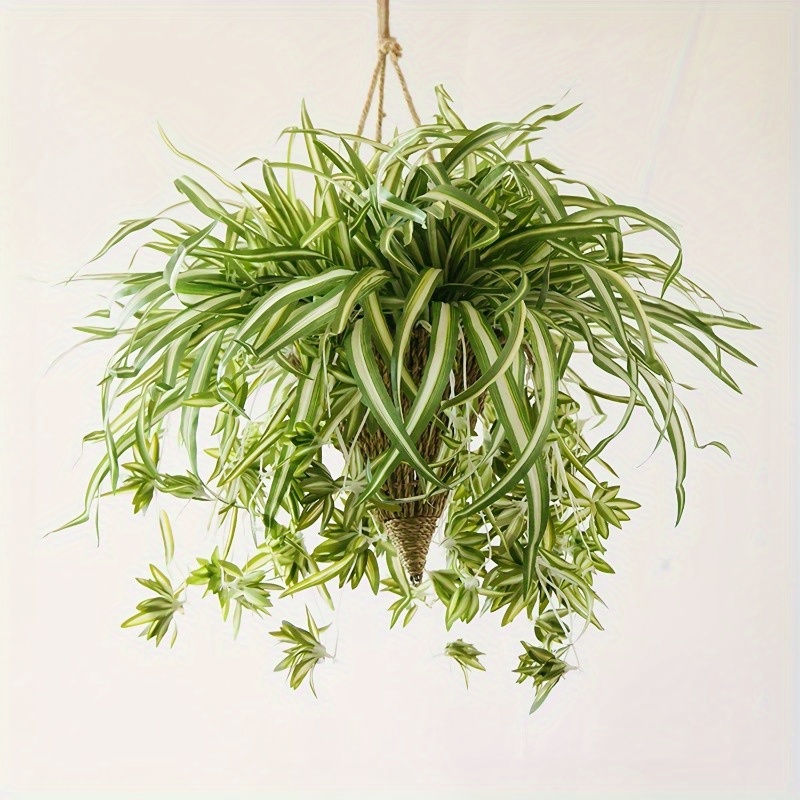 

3pcs 24" Large Artificial Hanging Plants, Fake Spider Plants For Home Indoor Decor, Fake Greenery For Home Garden Office Wedding Decoration