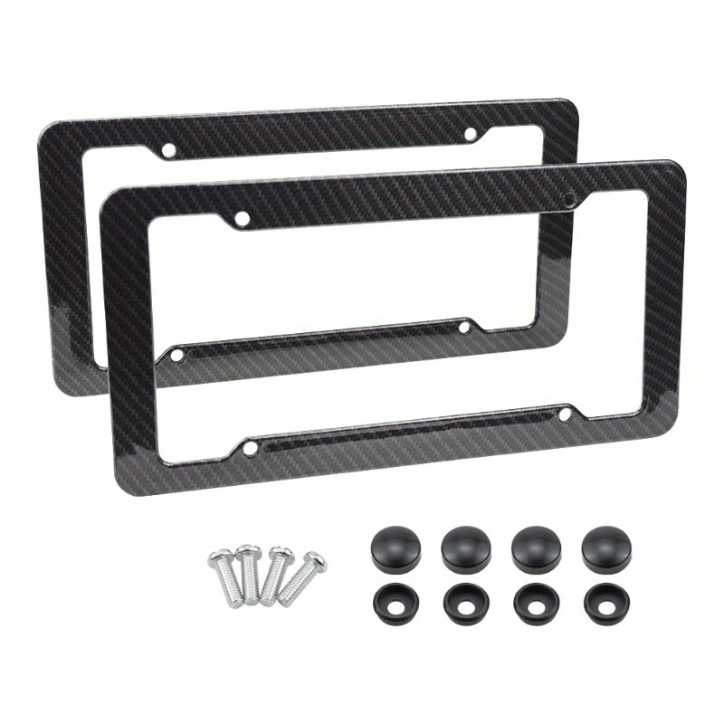 

2pcs Universal Carbon Fiber Pattern Car License Plate Frame Cover Holder Accessories