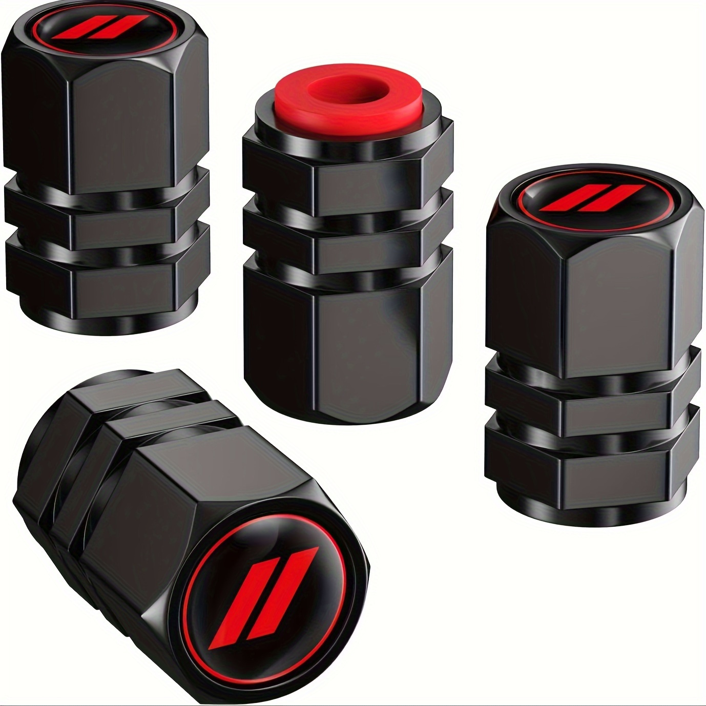 TEMU 4pcs Aluminum Alloy Valve Mouth Caps, Car Valve Aluminum Bicycle Valve Core, Tire Valve Mouth Set