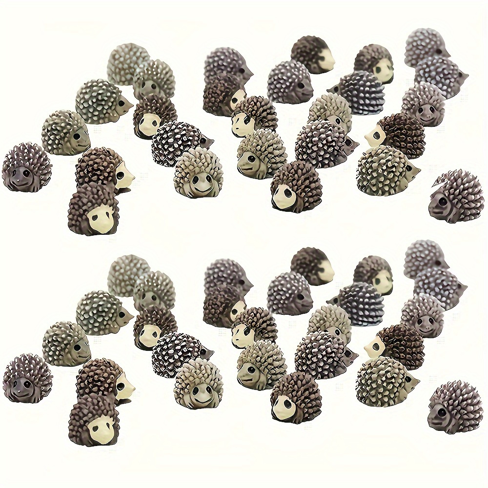 

15pcs/30pcs Resin Mini Hedgehog Figurines, 3d Micro Landscape Ornaments, Rustic Art Decor, Diy Fairy Garden Sculptures For Flower Pot, Yard, Lawn, Home Decor, Festive Outdoor Miniature Statues