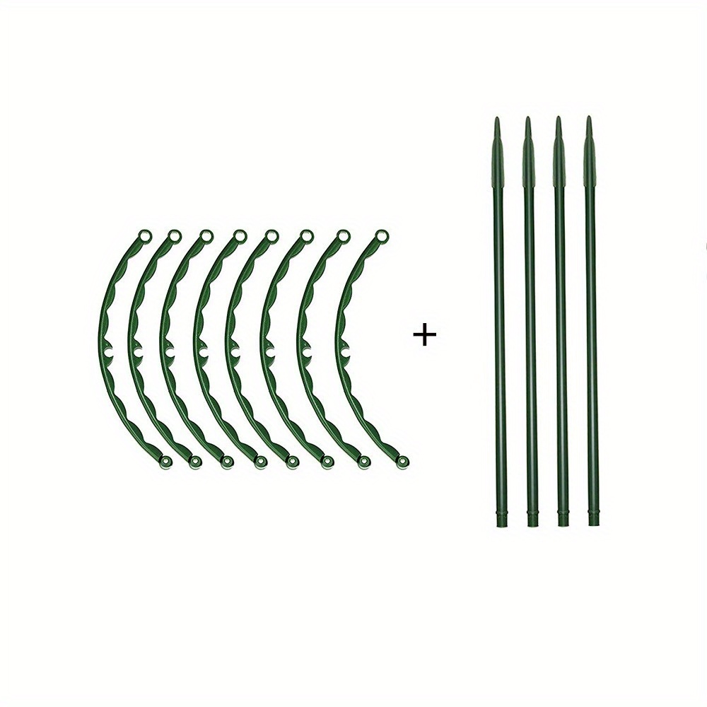 Image of 12pcs, Garden Plant Support Cages, Half Round Flower Holder, Plastic Flower Pot Climbing Trellis, Gardening Bonsai Tool