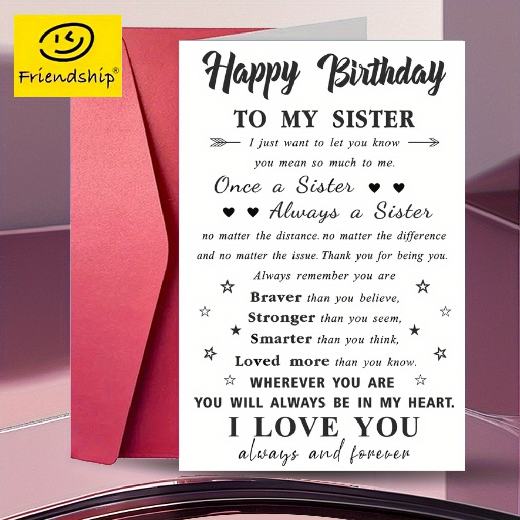 

1pc Birthday Card, Birthday Card For Sister, Funny Birthday Card For Friend, Birthday Gifts For Women Men, Birthday Decorations, Birthday Gift Card, Gift Cards, Thank You Cards