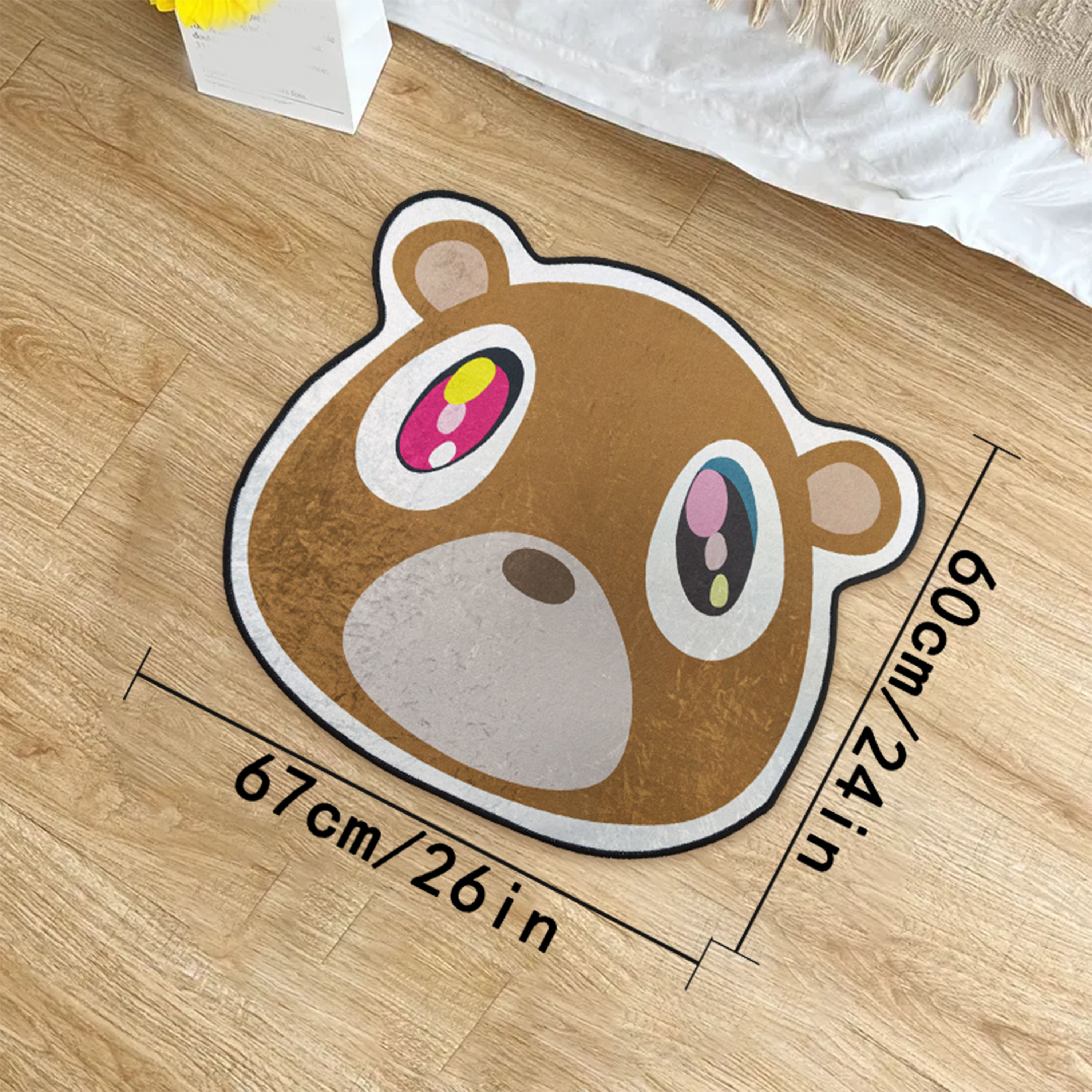 luxurious plush bear rug thick     for living room and bedroom decor reflective cartoon design details 0