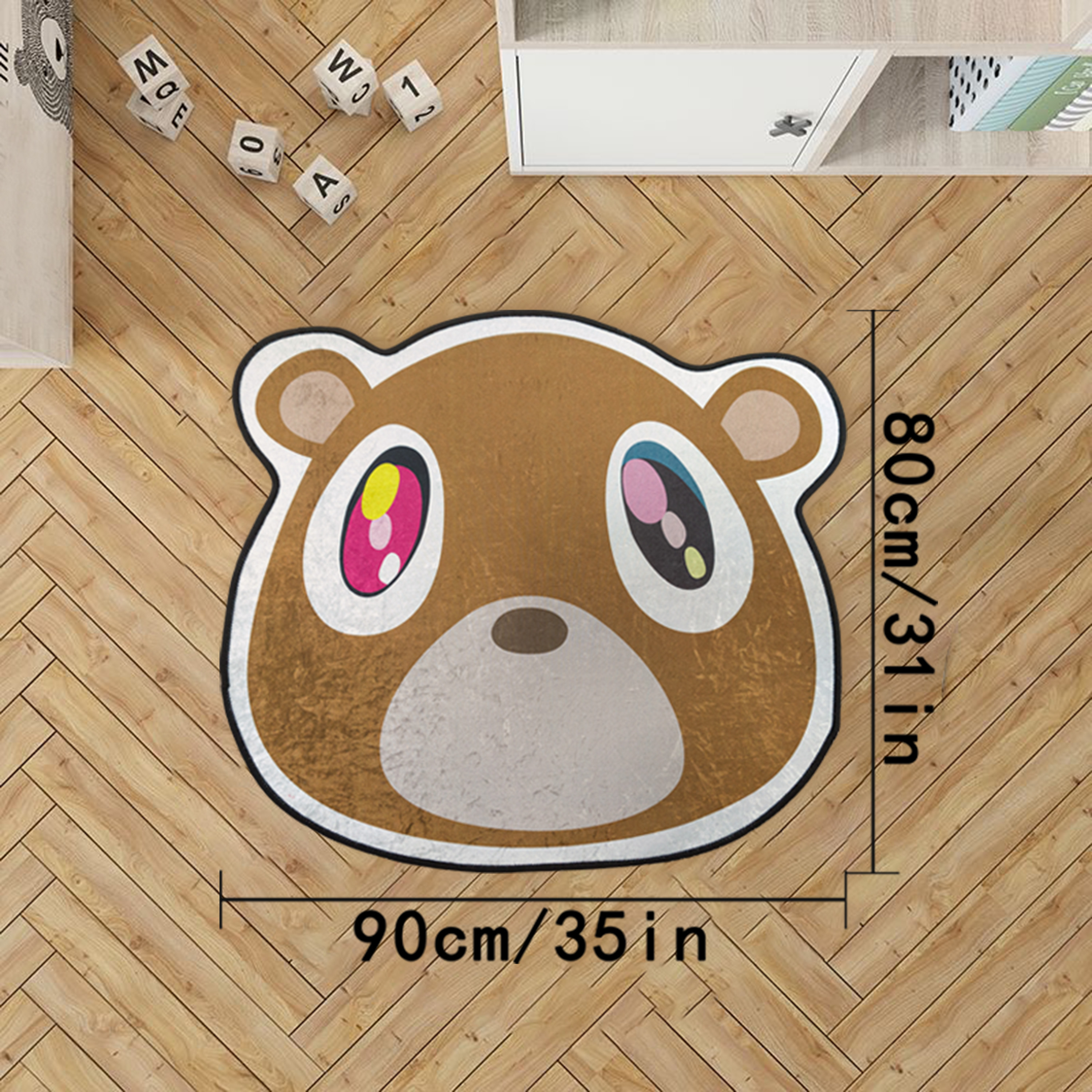 luxurious plush bear rug thick     for living room and bedroom decor reflective cartoon design details 1