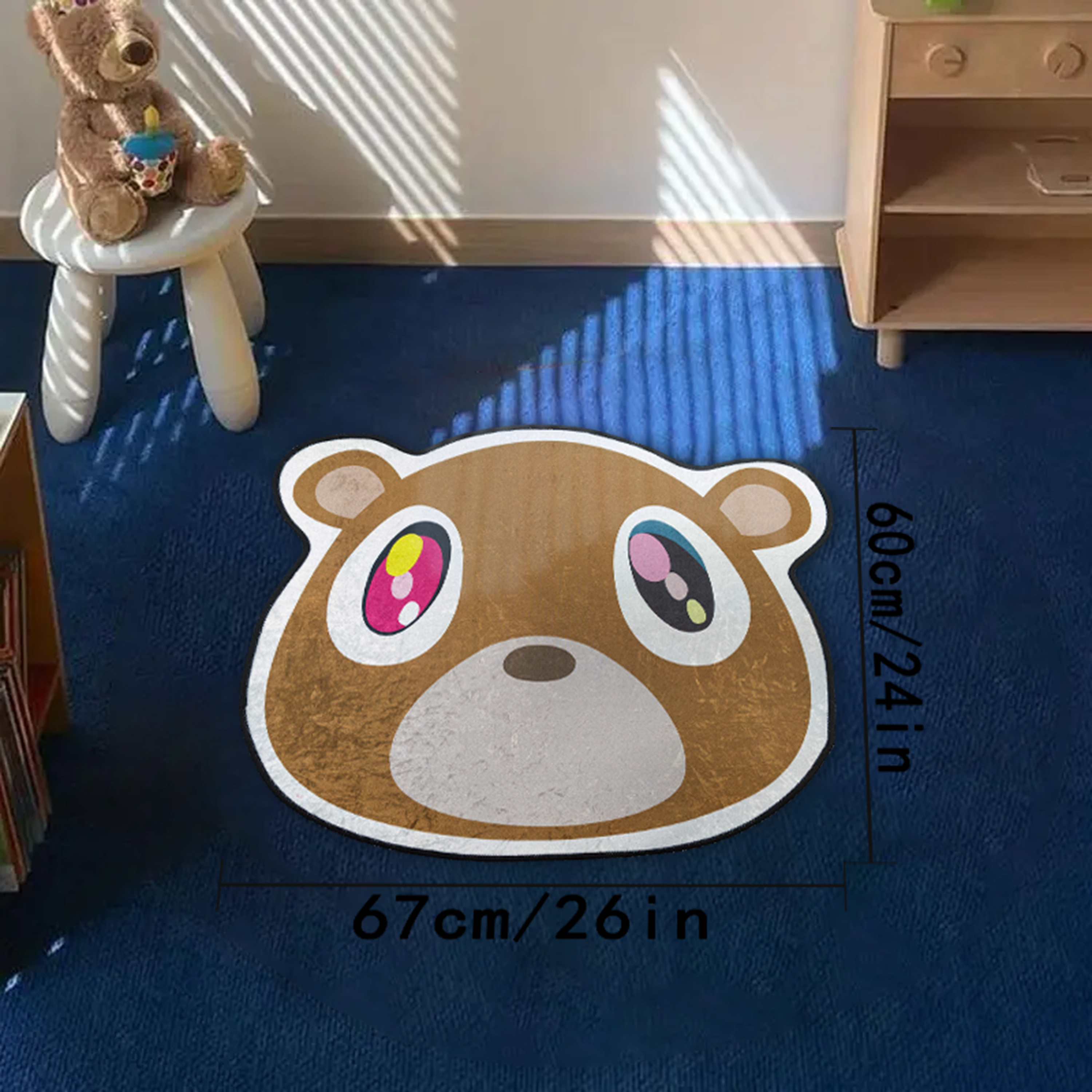 luxurious plush bear rug thick     for living room and bedroom decor reflective cartoon design details 2