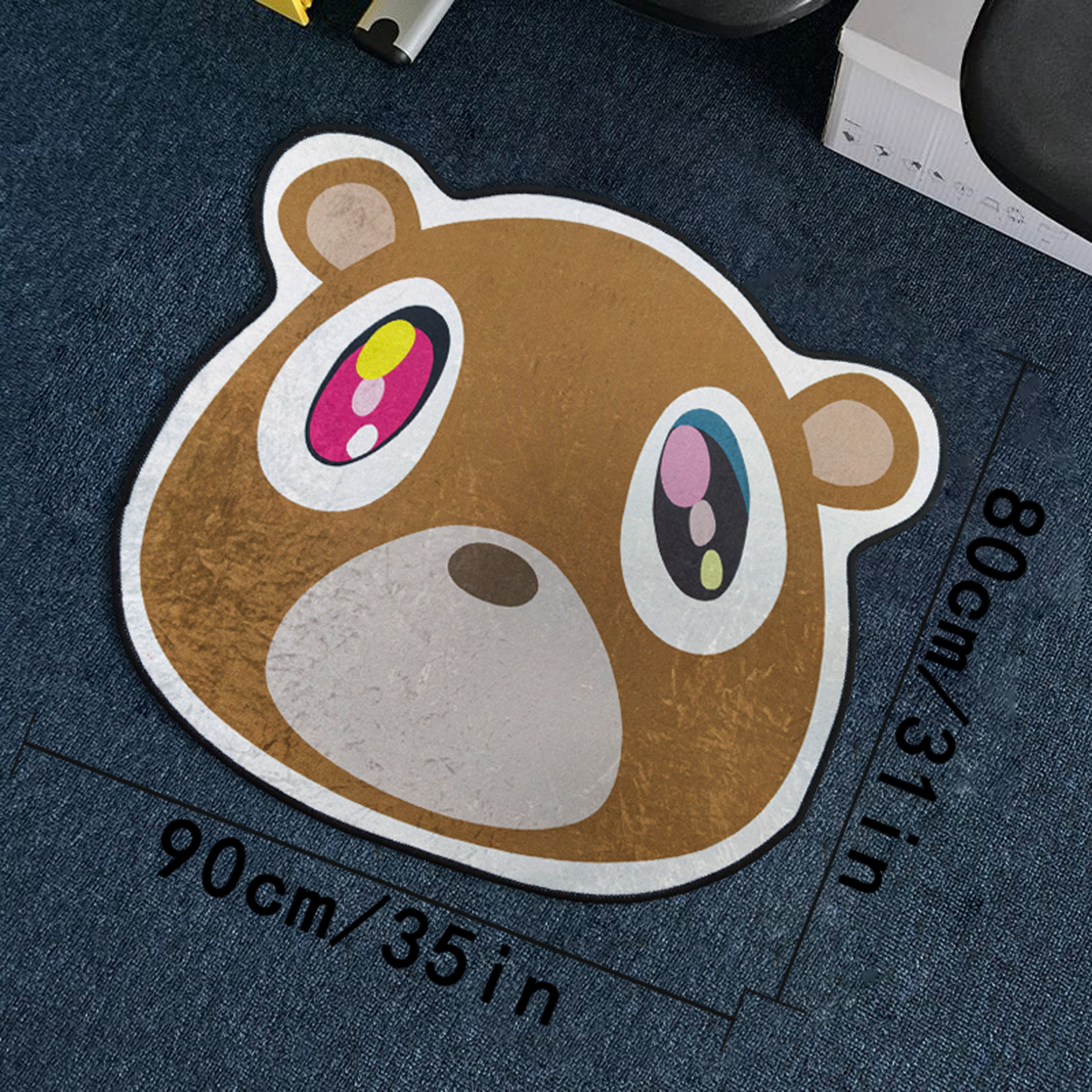 luxurious plush bear rug thick     for living room and bedroom decor reflective cartoon design details 3