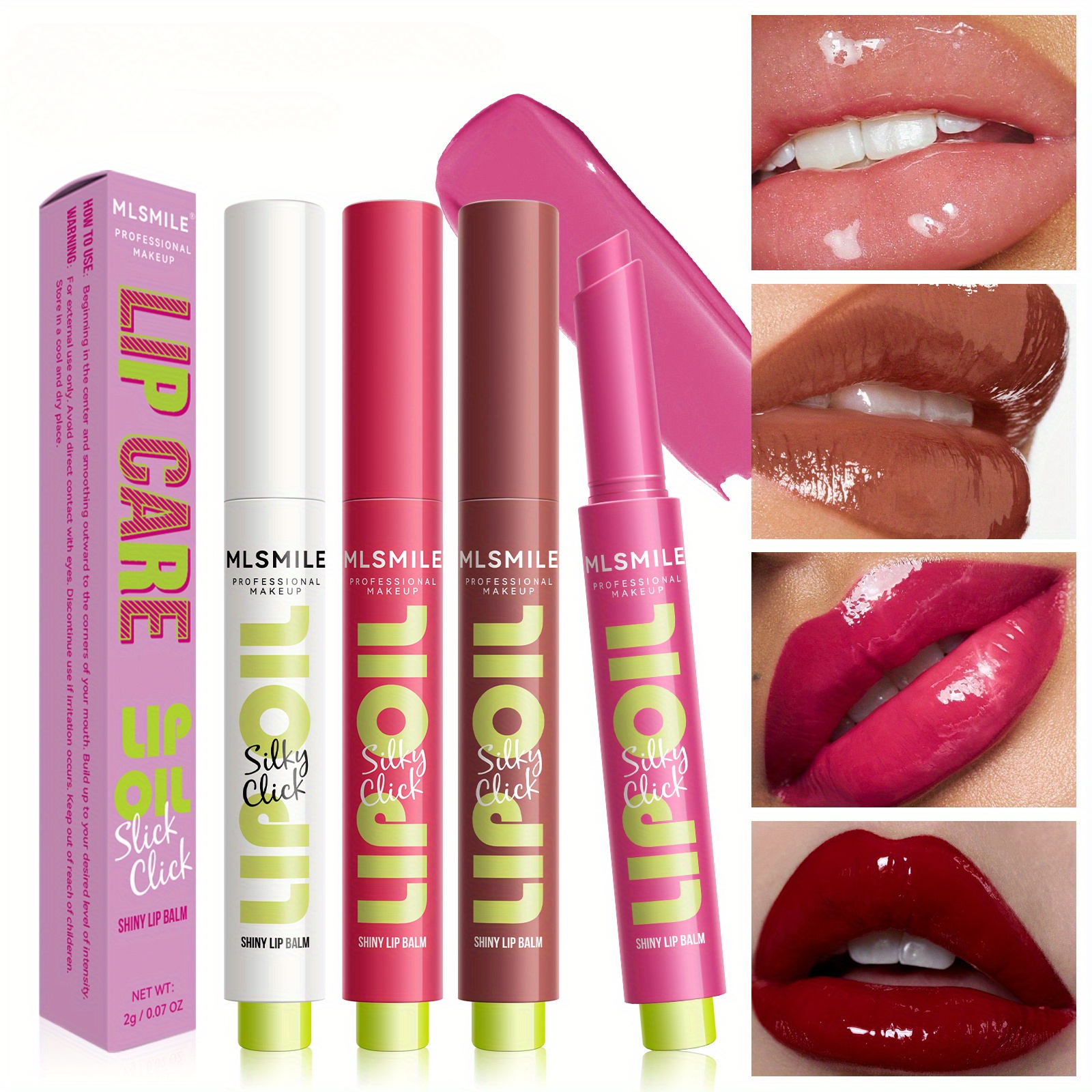 

Click Lipstick, Long-lasting High-shine Glossy Lip Gloss, Easy Application, Non-smudging, Diverse Shades