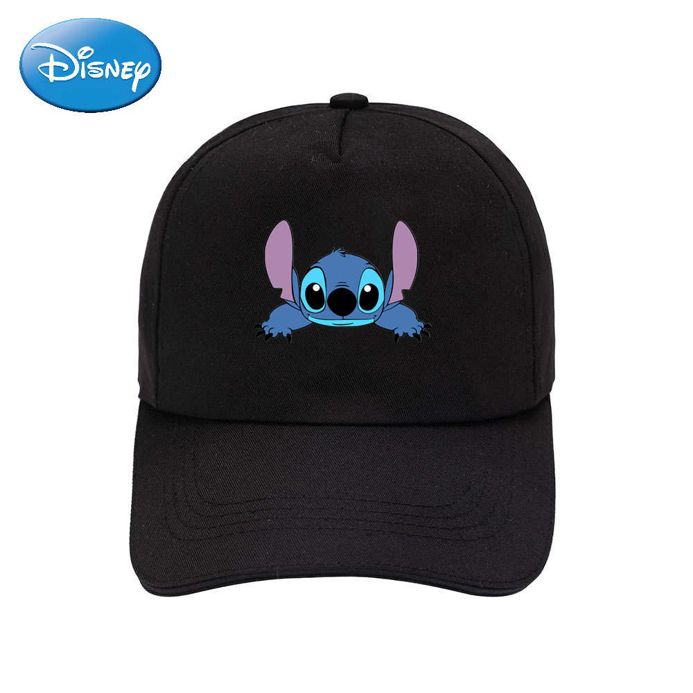 

Disney Stitch Baseball Cap For Women, Summer Travel Sun Protection Sport Hat, Cartoon Print Duckbill Hat, Available In Black, White, Pink