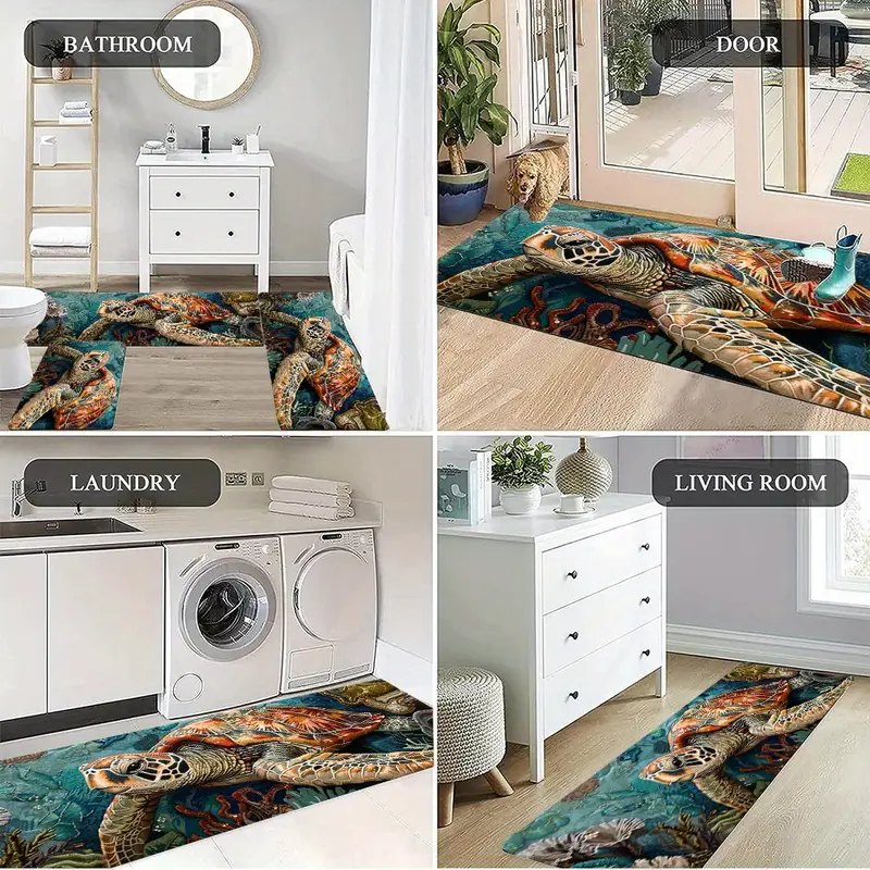 Sea Turtle Bathroom Kitchen Non Slip Floor Mat Bath Shower Rug Home Essentials Sea Turtle Bathroom Kitchen Non Slip Floor Mat Bath Shower Rug Home Essentials