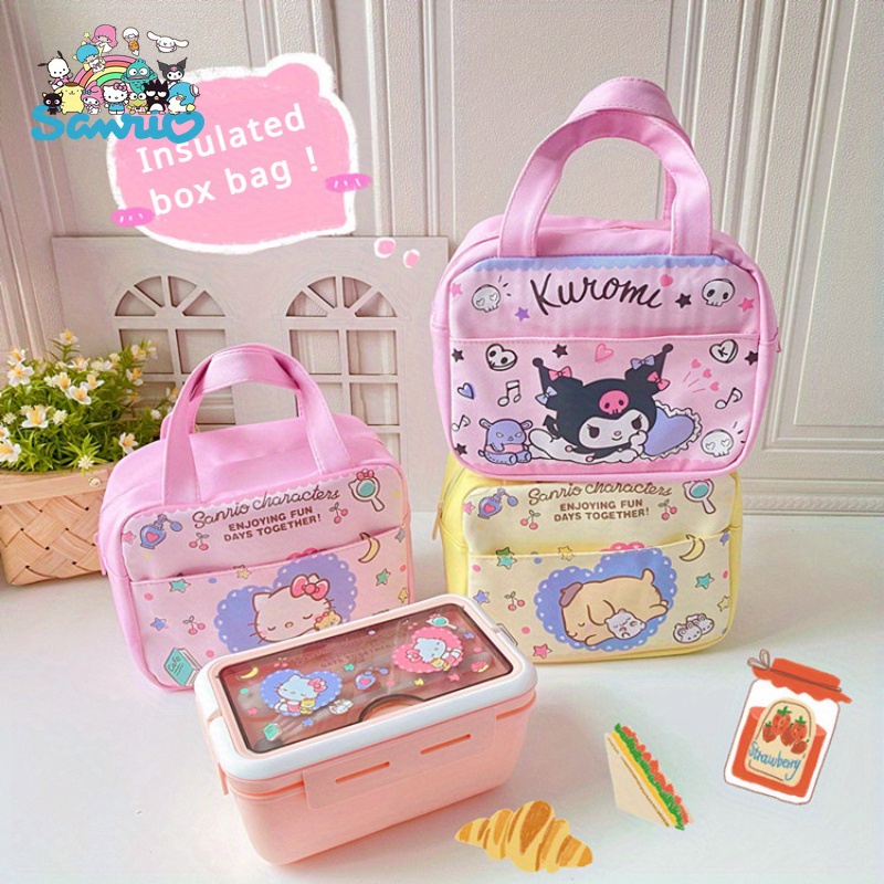 Hellokitty Japanese Cartoon Kuomi Cute Insulated Lunch Box Bag Convenient Foldable Portable Bento Bag