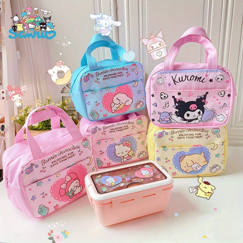 Hellokitty Japanese Cartoon Kuomi Cute Insulated Lunch Box Bag Convenient Foldable Portable Bento Bag