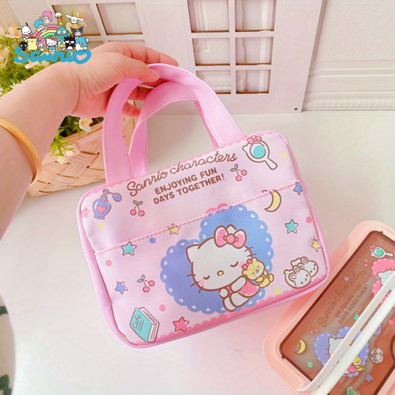 Hellokitty Japanese Cartoon Kuomi Cute Insulated Lunch Box Bag Convenient Foldable Portable Bento Bag