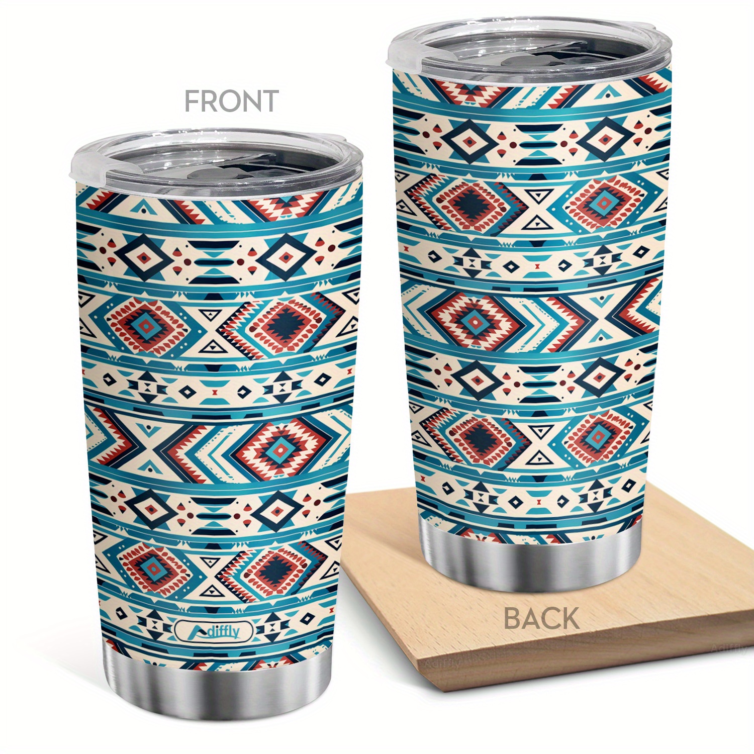 

Adiffly 20oz Boho Chic Stainless Steel - Vacuum Insulated With Lid For Beverages - Perfect Gift For Bohemian Enthusiasts