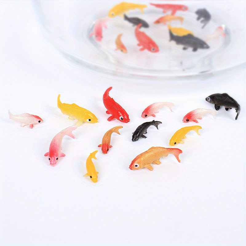 

10pcs/20pcs Mini Simulation Koi Goldfish Model, Colorful Miniature Water Scene Landscaping Ornaments, Small Fish Tank Accessories, Lifelike Pond Decorations