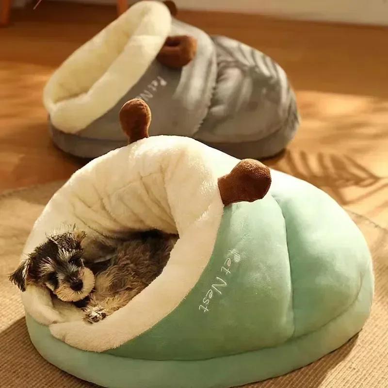 

Pet Dog Bed Warm Small Dog Kennel Bed, Winter Warm Sofa Breathable Dog House, Cute Slippers Shaped Kennel Pet Sleeping Supplies