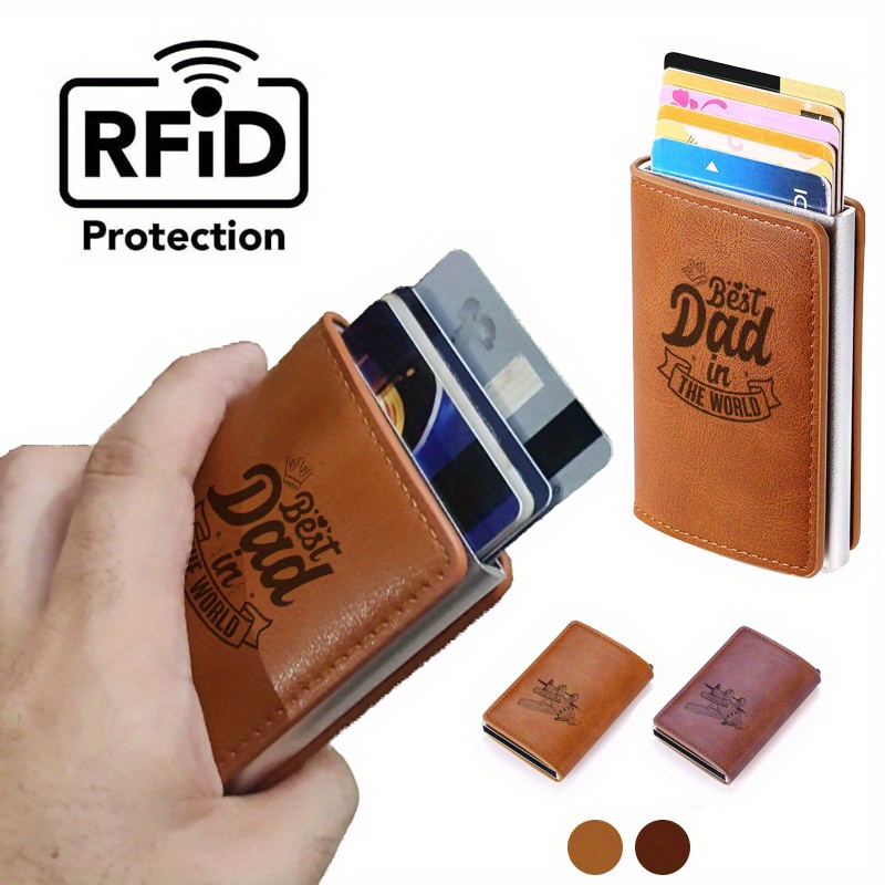 

Offrez à votre père ou à votre mère un portefeuille RFID portable pour Noël ou le Nouvel An, avec des motifs gravés au laser et des détails en cuir PU.