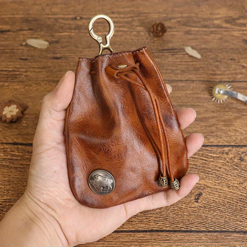 Minimalist Retro Vegetable- Cowhide Leather Wallet & Card Holder - Tiny Key Bag, Compact 0 Bulk Pocket Storage Organizer For Cash, Cards, Keys - Casual For Smartphones Fit (for Most)