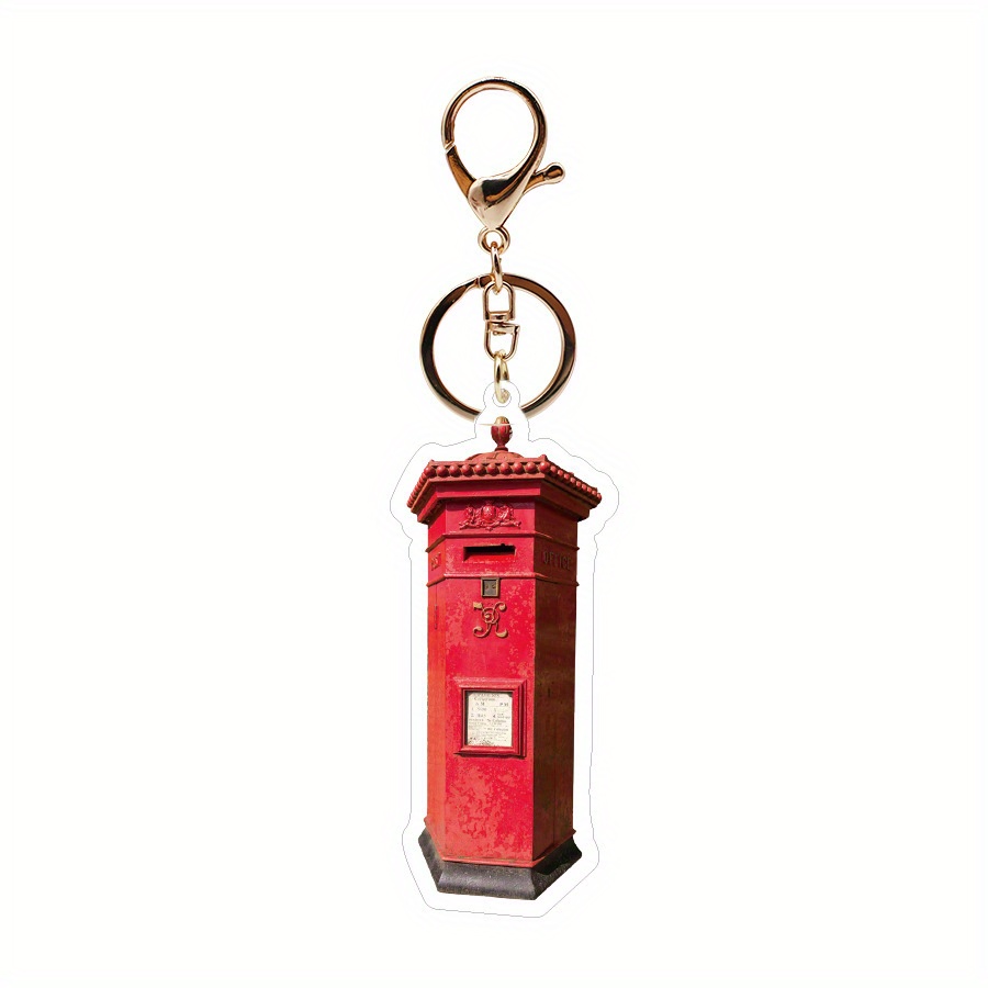 Post Box Keychain nostalgic email acrylic keychain european Temu Mauritius