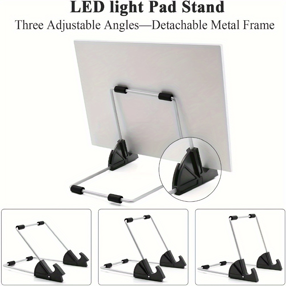 

Aluminum Alloy & Plastic Folding Light Pad Stand With Adjustable Angles, Detachable 5d Diamond Painting Holder With Clips For A3/a4/a5 Led Tracing Boards - Light Box Accessory For Drawing And Tracing