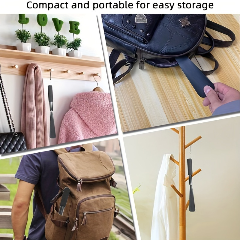 1pc Retractable Stainless Steel Shoe Horn, Durable Shoe Spoon, No Need To Bend Down, Shoe Wear Assistant For Pregnant Women, Seniors