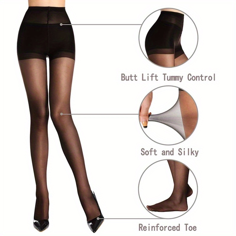 

Control Top Slimming Pantyhose, High Waist Ultra-thin Footed Pantyhose, Women's Stockings & Hosiery